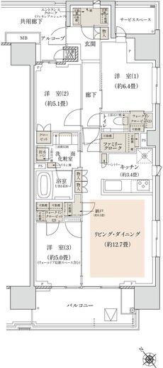 プラウド登戸 間取り F type