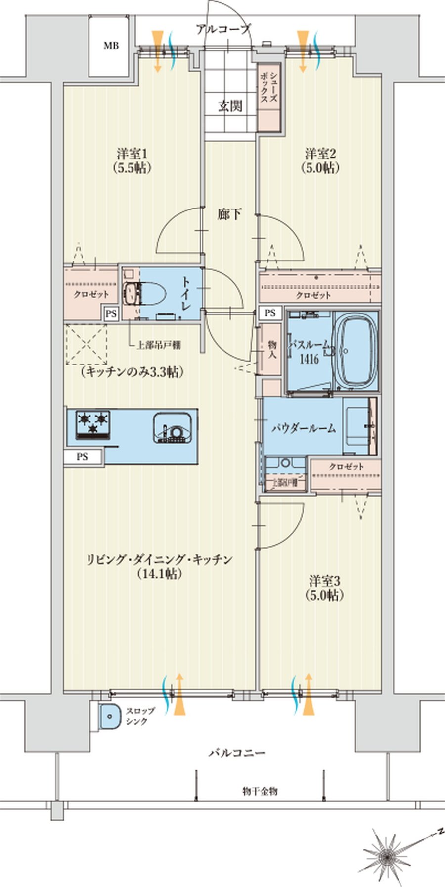 アルファステイツ四日市新正II 間取り B TYPE［基本プラン］