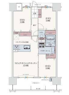 アルファステイツ谷山駅前 間取り B　TYPE