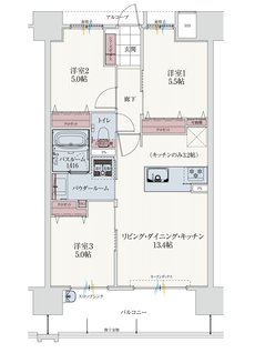 アルファステイツ谷山駅前 間取り C TYPE