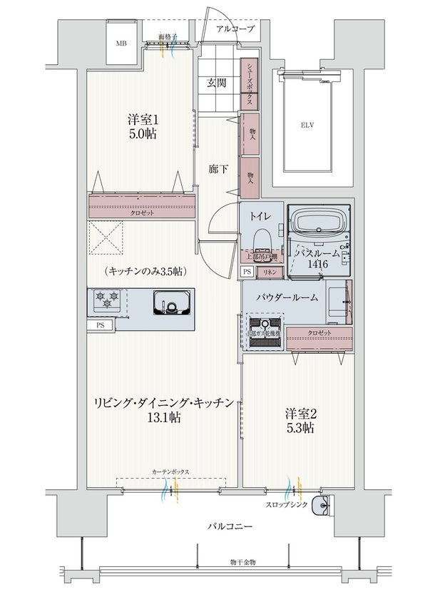 アルファステイツ谷山駅前 間取り E TYPE