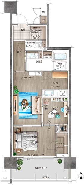 リコット新上挙母 間取り B type menu1