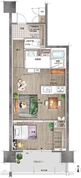 リコット新上挙母 間取り B type