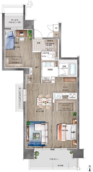 リコット新上挙母 間取り D type