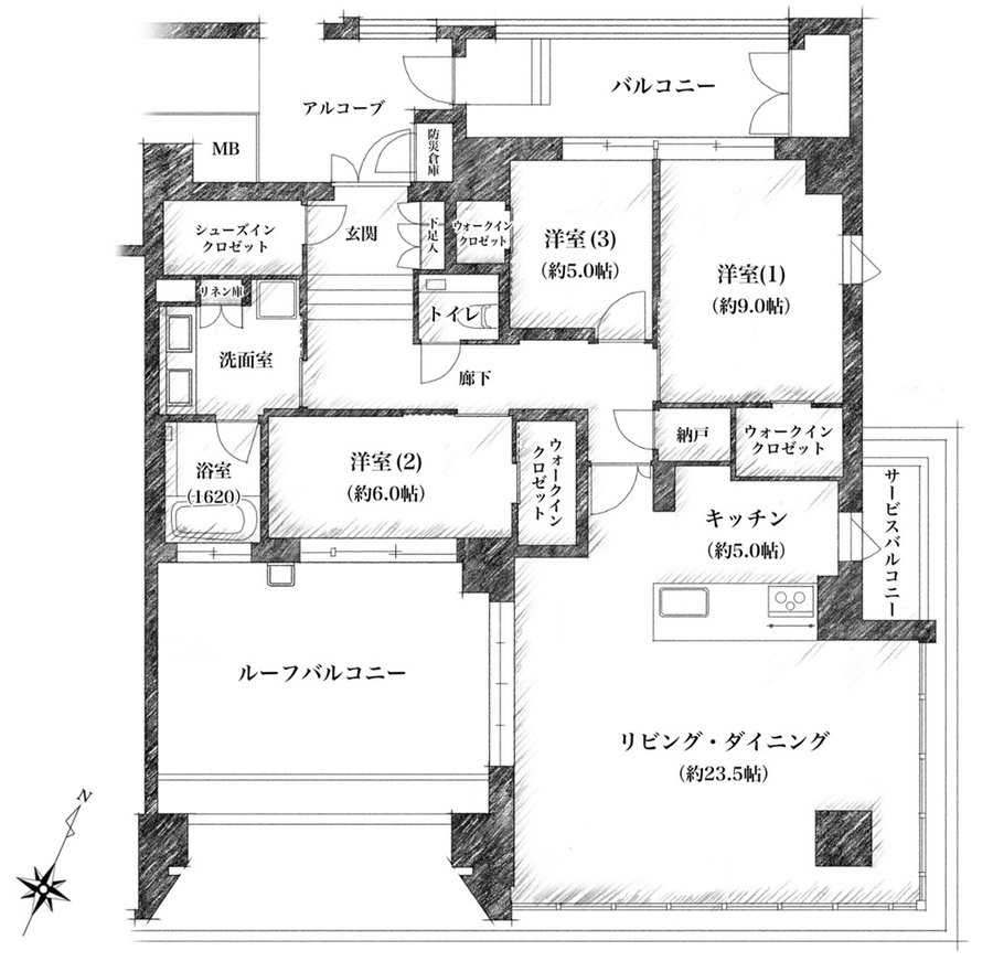 シエリア京橋 ザ・レジデンス 間取り L TYPE
