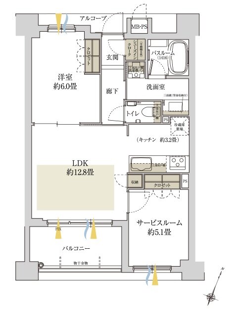 ワコーレ住吉マスターズスイート 間取り D2 type