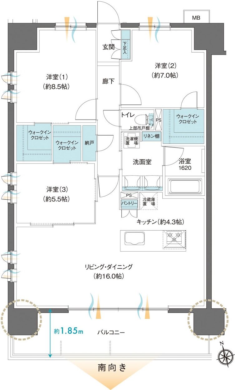 レーベン大分桜坂 GARDEN FORT 間取り A type