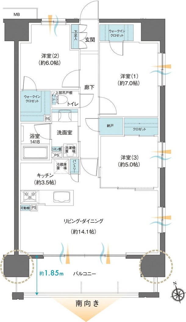 レーベン大分桜坂 GARDEN FORT 間取り F type