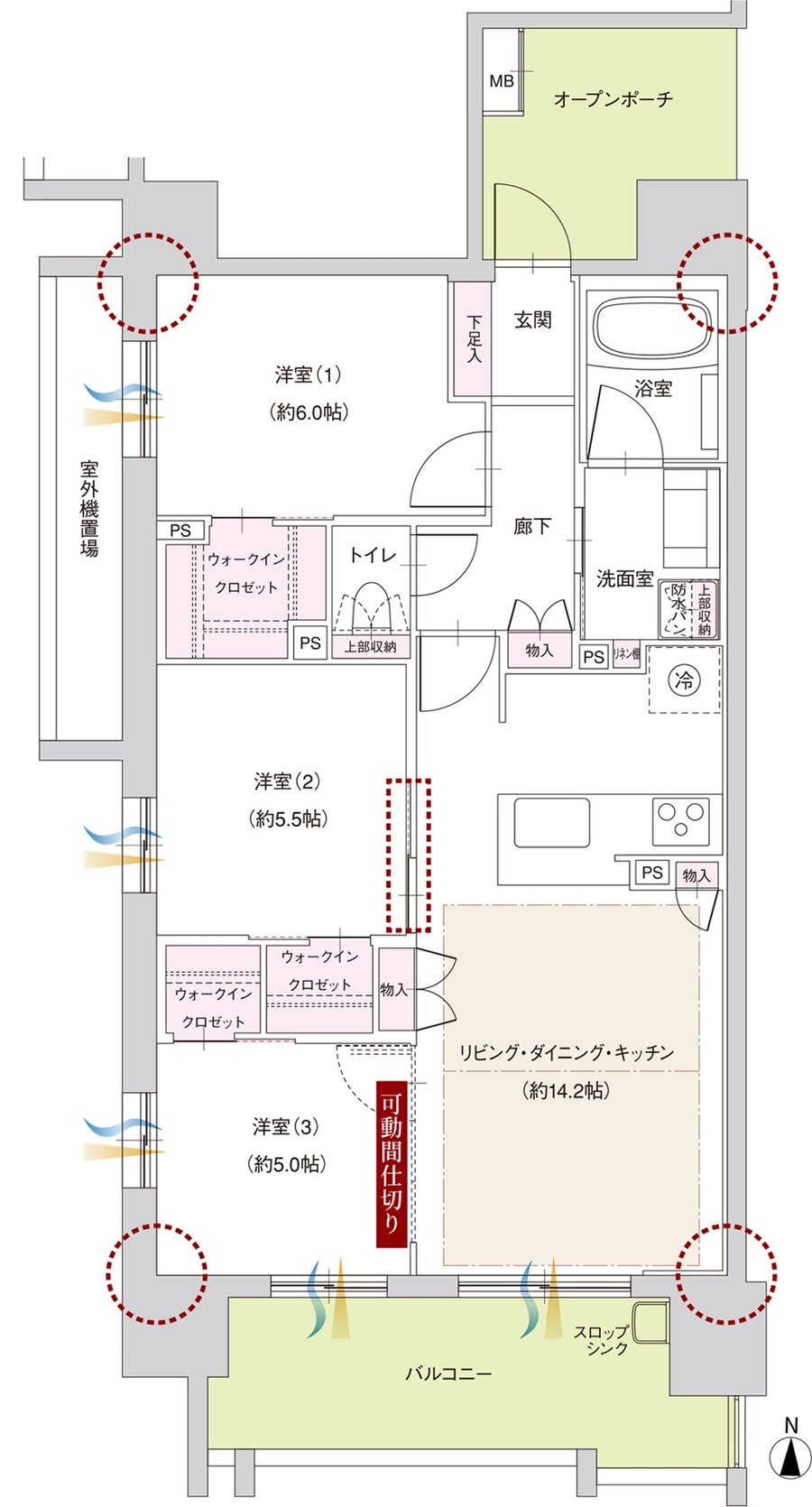 ファミリアーレ岩倉駅前 間取り A TYPE