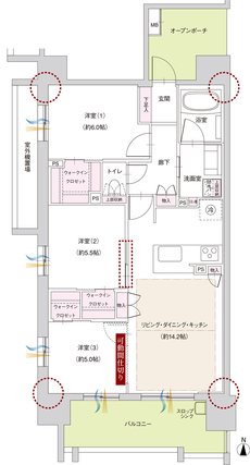 ファミリアーレ岩倉駅前 間取り A TYPE
