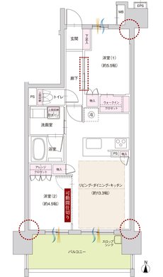 ファミリアーレ岩倉駅前 間取り B TYPE