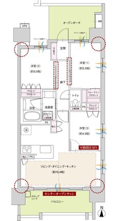 ファミリアーレ岩倉駅前 間取り C TYPE