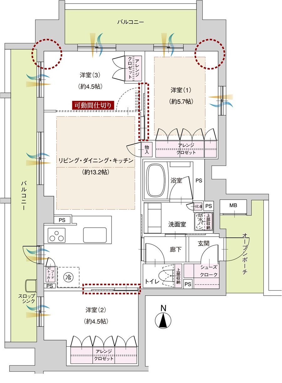ファミリアーレ岩倉駅前 間取り D TYPE