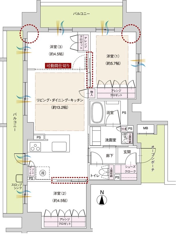 ファミリアーレ岩倉駅前 間取り D TYPE