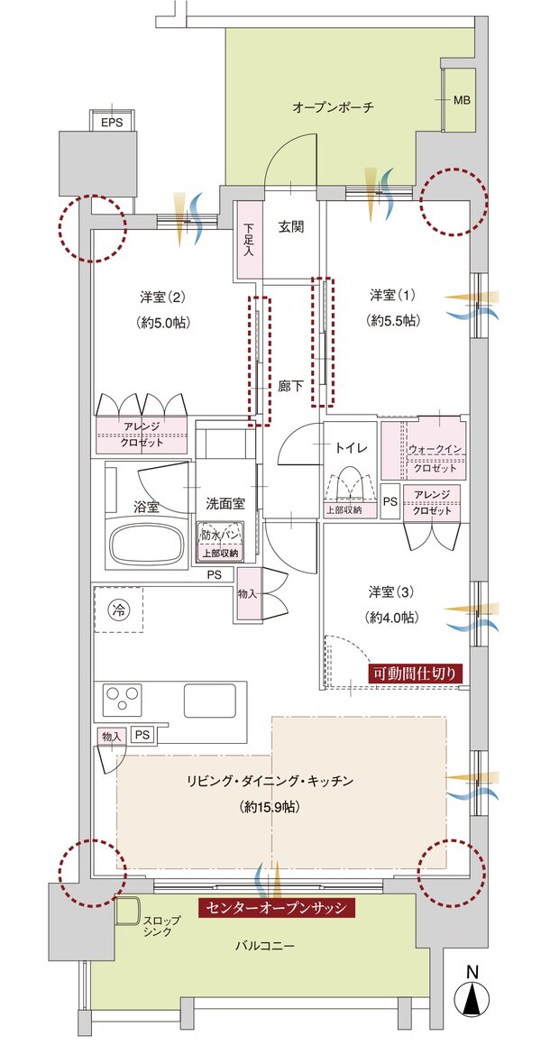 ファミリアーレ岩倉駅前 間取り C-α TYPE