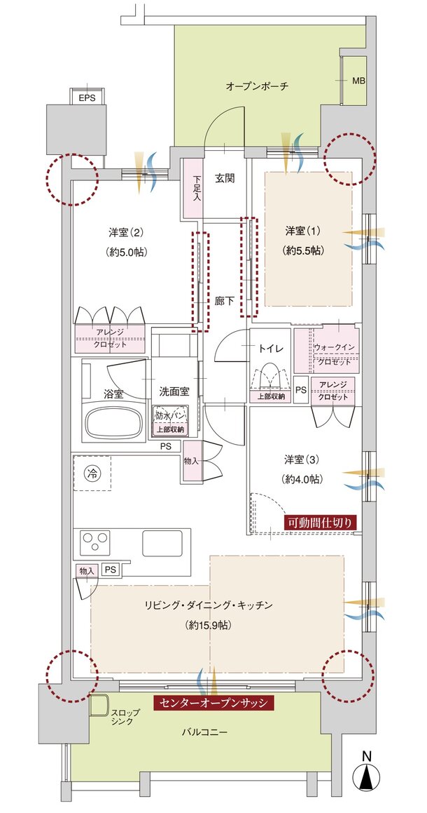 ファミリアーレ岩倉駅前 間取り C1-α TYPE