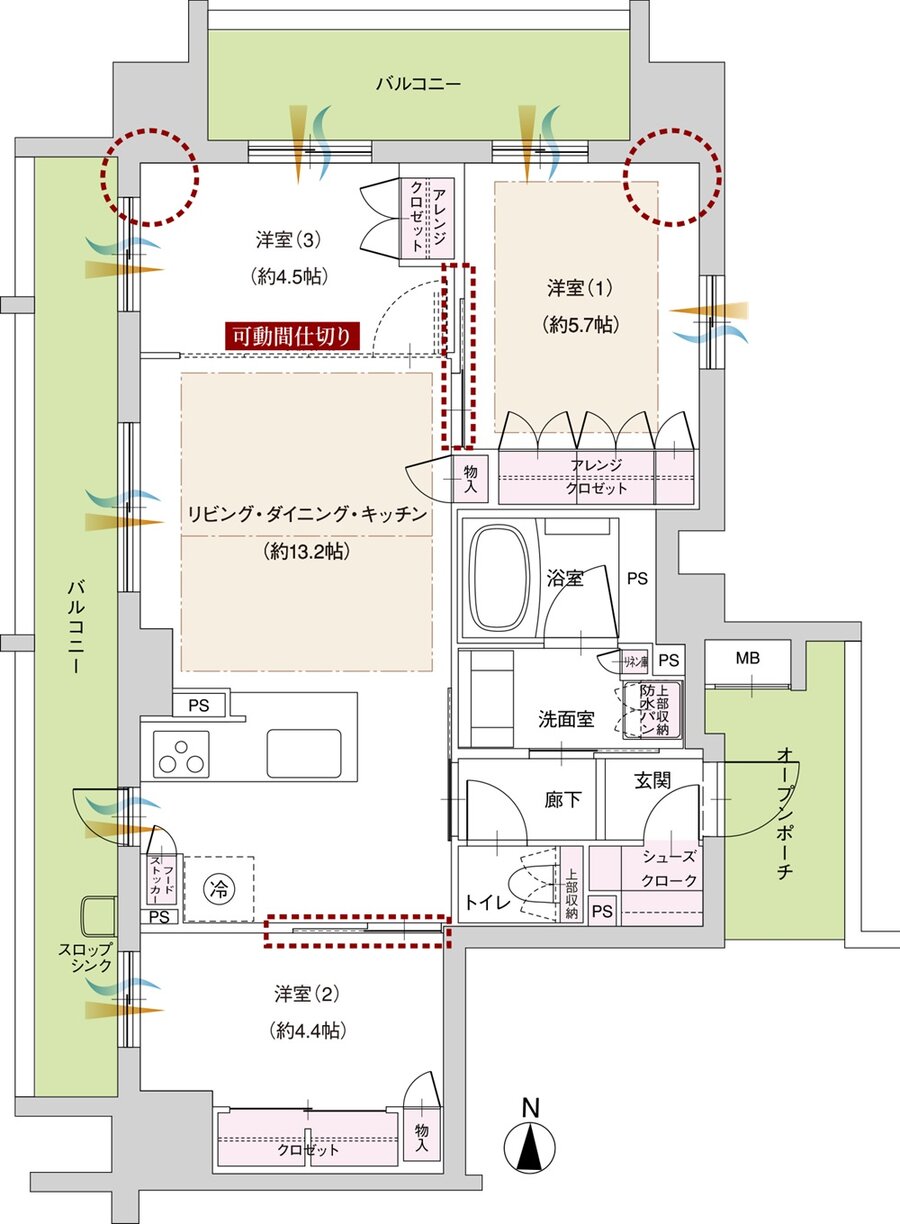 ファミリアーレ岩倉駅前 間取り D-β TYPE
