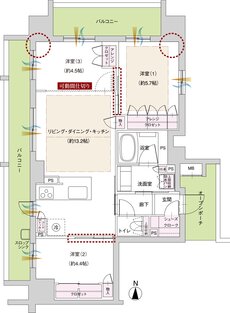 ファミリアーレ岩倉駅前 間取り D－β TYPE