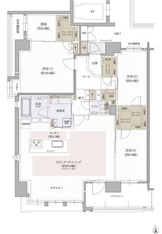 クレアホームズ松山南堀端 ザ・プレミアム 間取り Mタイプ（PREMIUM FLOOR）