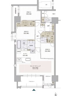 クレアホームズ松山南堀端 ザ・プレミアム 間取り Eタイプ［MENU PLAN2］