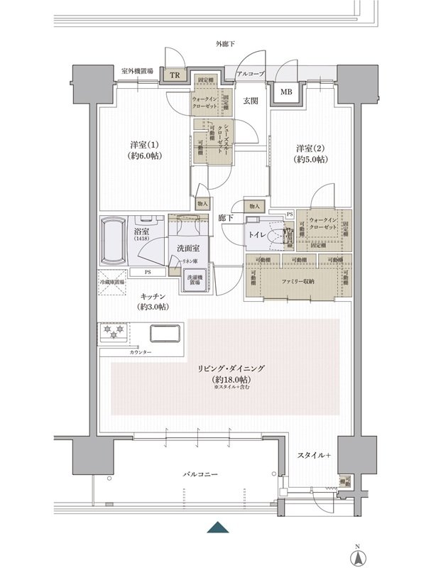 クレアホームズ松山南堀端 ザ・プレミアム 間取り Gタイプ［MENU PLAN1］