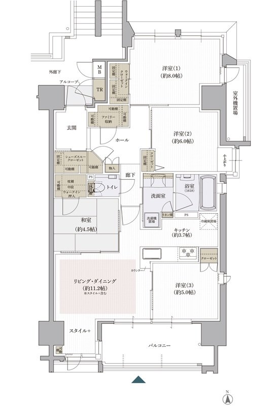 クレアホームズ松山南堀端 ザ・プレミアム 間取り Hタイプ［MENU PLAN1］