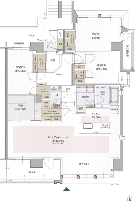 クレアホームズ松山南堀端 ザ・プレミアム 間取り Oタイプ［MENU PLAN1］