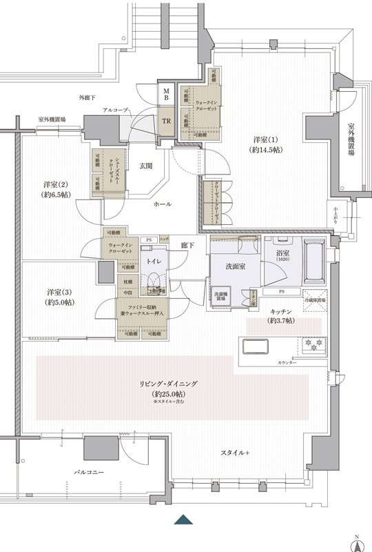 クレアホームズ松山南堀端 ザ・プレミアム 間取り Oタイプ［MENU PLAN2］