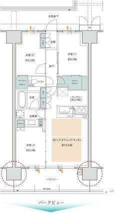 シャルマンフジ パーク＆リンクスEST 間取り G type