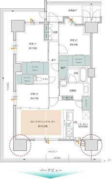 シャルマンフジ パーク＆リンクスEST 間取り K type