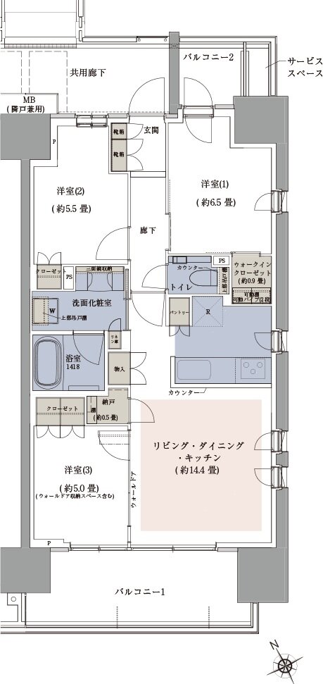プラウド川崎アベニュー 間取り D type