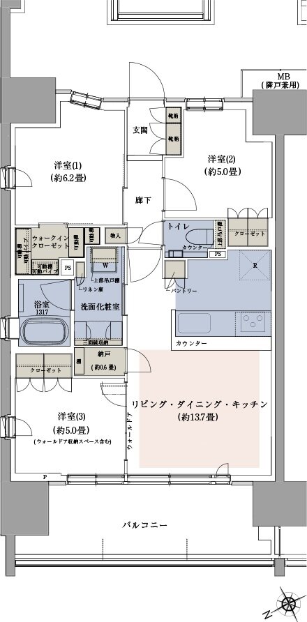 プラウド川崎アベニュー 間取り F type