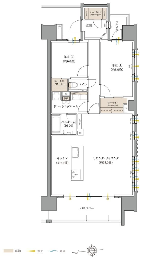 ザ・サーパス徳島町 間取り Dタイプ(メニュープラン)