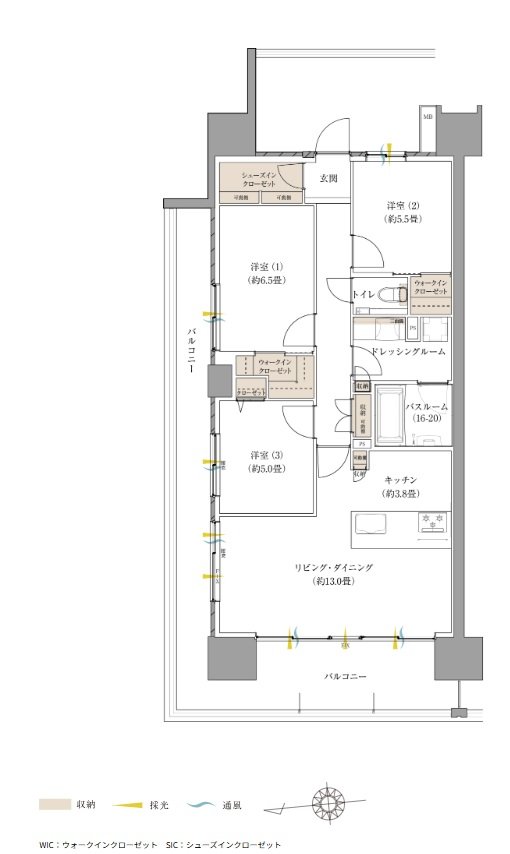ザ・サーパス徳島町 間取り Aタイプ