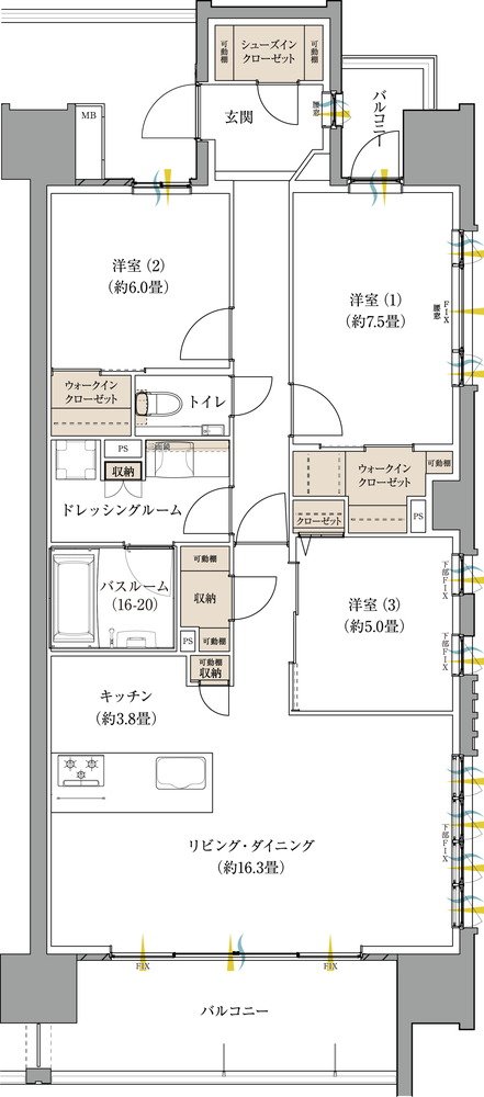 ザ・サーパス徳島町 間取り Dタイプ