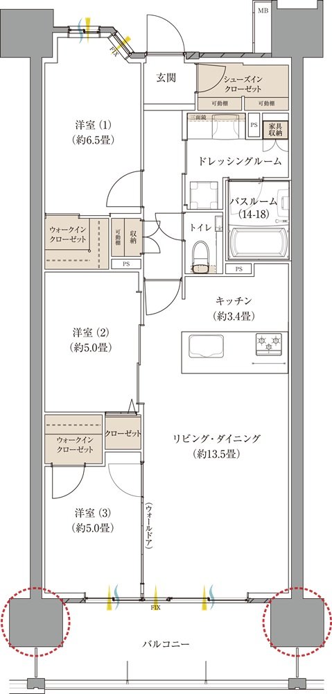 ザ・サーパス徳島町 間取り Cタイプ
