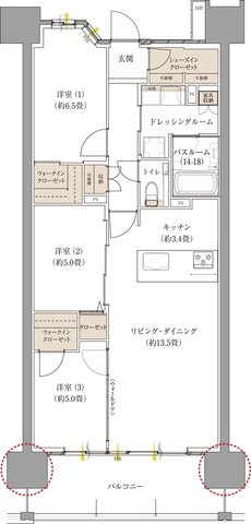 ザ・サーパス徳島町 間取り Cタイプ