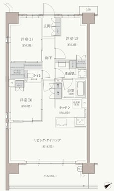 多摩川シーズンズ 間取り C22 type