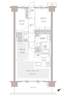 多摩川シーズンズ 間取り C13 type
