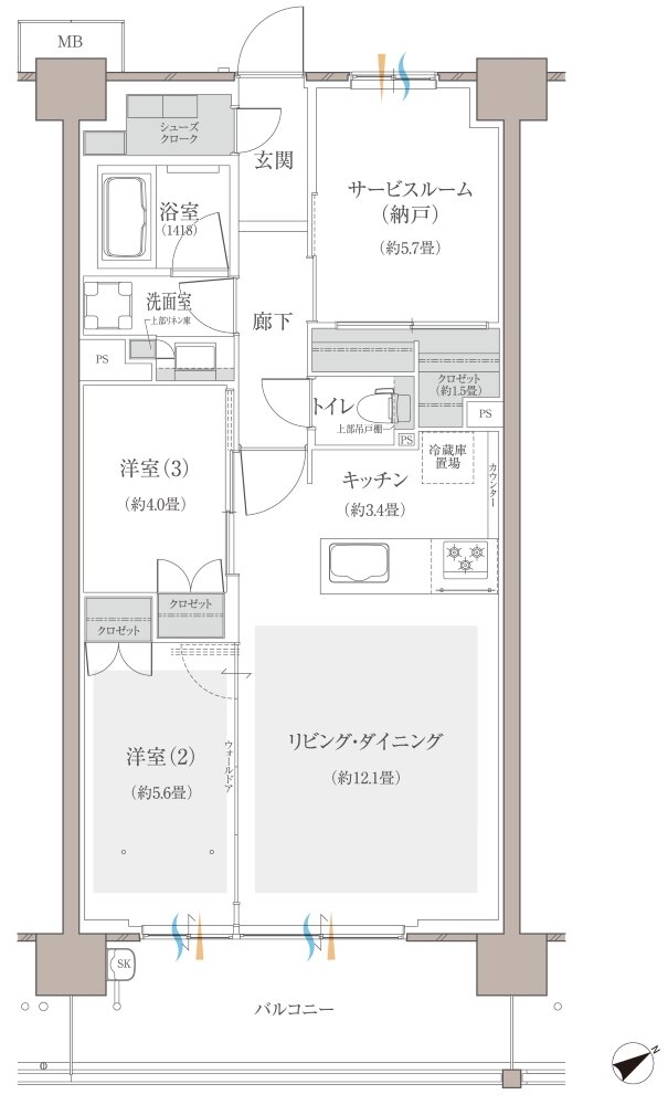 多摩川シーズンズ 間取り C29 type(先着順販売住戸)