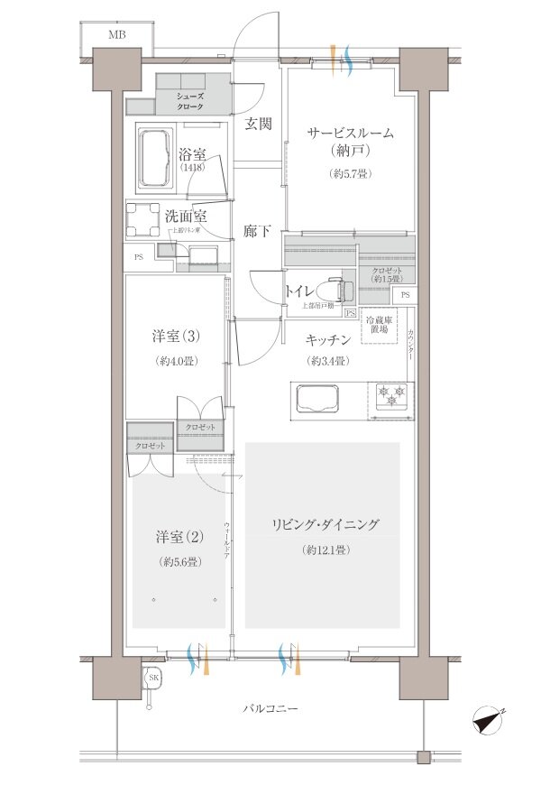 多摩川シーズンズ 間取り C29 type