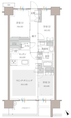 多摩川シーズンズ 間取り C46 type