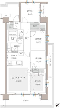 多摩川シーズンズ 間取り C33 type(先着順販売住戸)