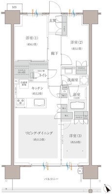 多摩川シーズンズ 間取り C39 type(先着順販売住戸)