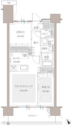 多摩川シーズンズ 間取り C43a type(先着順販売住戸)