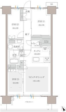 多摩川シーズンズ 間取り C49 type(先着順販売住戸)