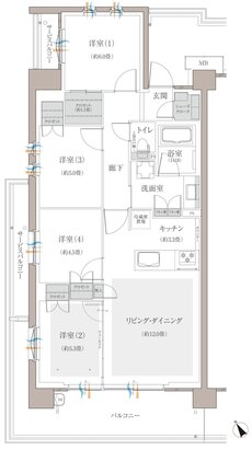 多摩川シーズンズ 間取り C1 type(先着順販売住戸)