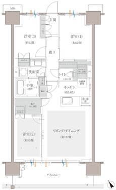 多摩川シーズンズ 間取り C38 type(先着順販売住戸)