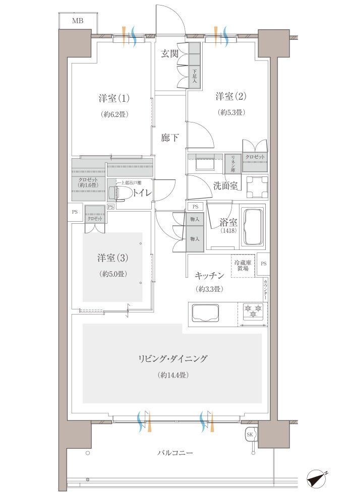 多摩川シーズンズ 間取り C12 type(先着順販売住戸)