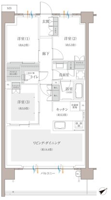 多摩川シーズンズ 間取り C12 type(先着順販売住戸)
